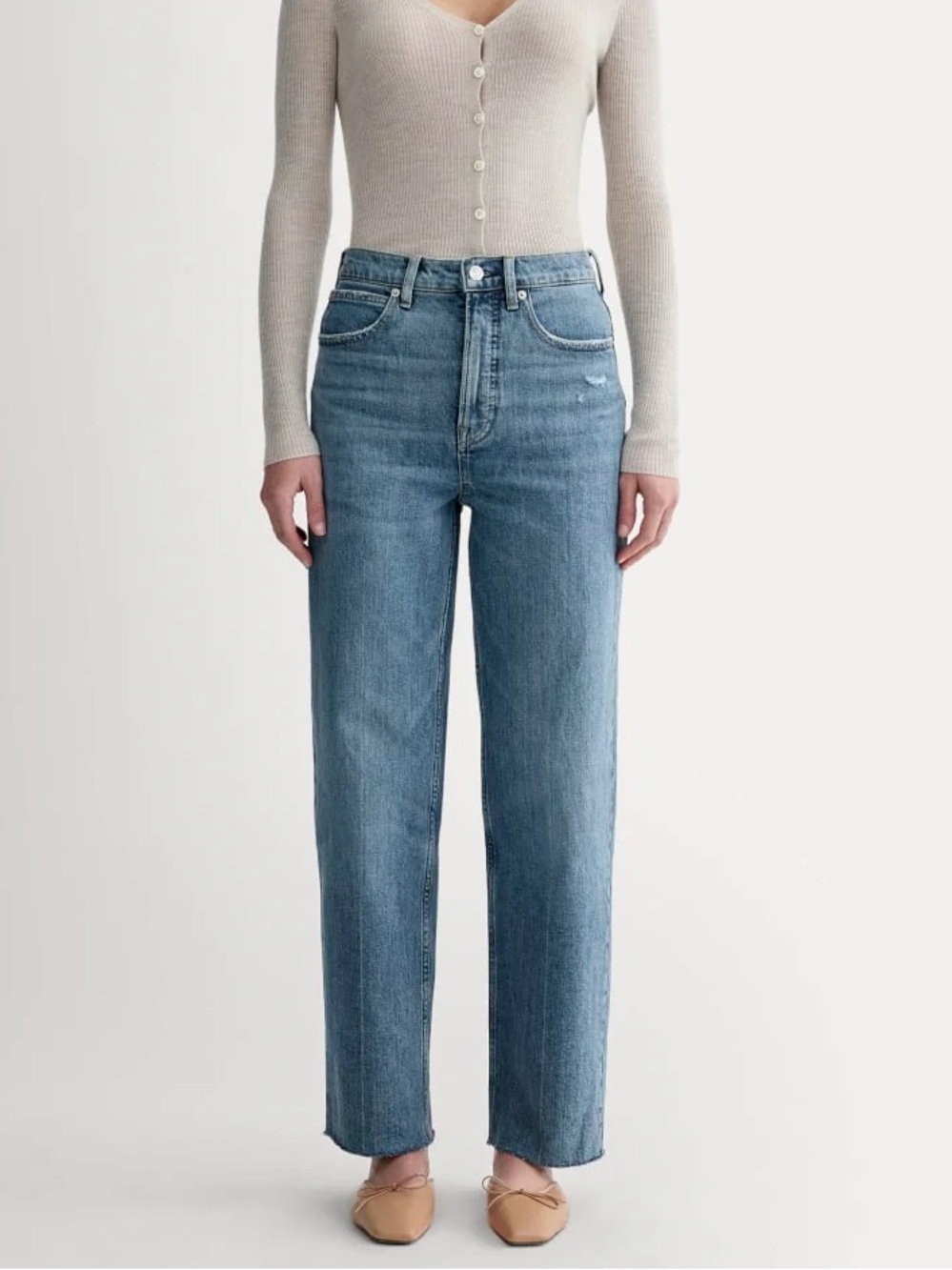 Everlane The Way‎ High Jean Distressed Blue High Rise Straight Leg Women’s 25